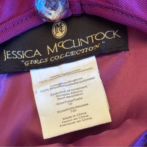 JESSICA McCLINTOCK “Girls Collection” Purple Formal Dress, girls’ size 10 - Picture 4 of 12